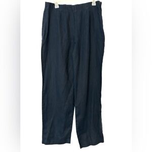 Chicos 100% Linen pants size 2 (12) Black side zip back pocket (D28)‎